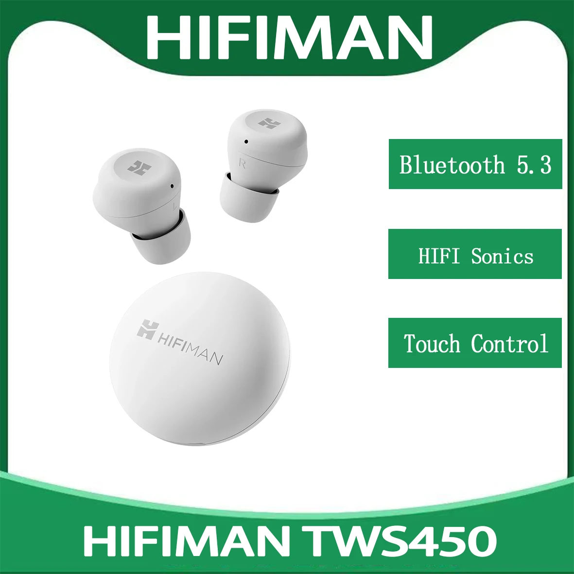 HIFIMAN TWS450 True Wireless Stereo Headset with Environmental Noise Cancellation & Audiophile-grade Dynamic Driver