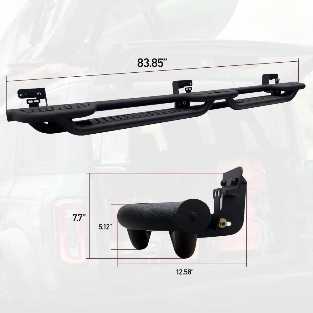 Pedane in acciaio per Dodge Ram 2500/3500 Crew Cab Nerf Bar e gradino laterale 2010-2024 (trama nera)