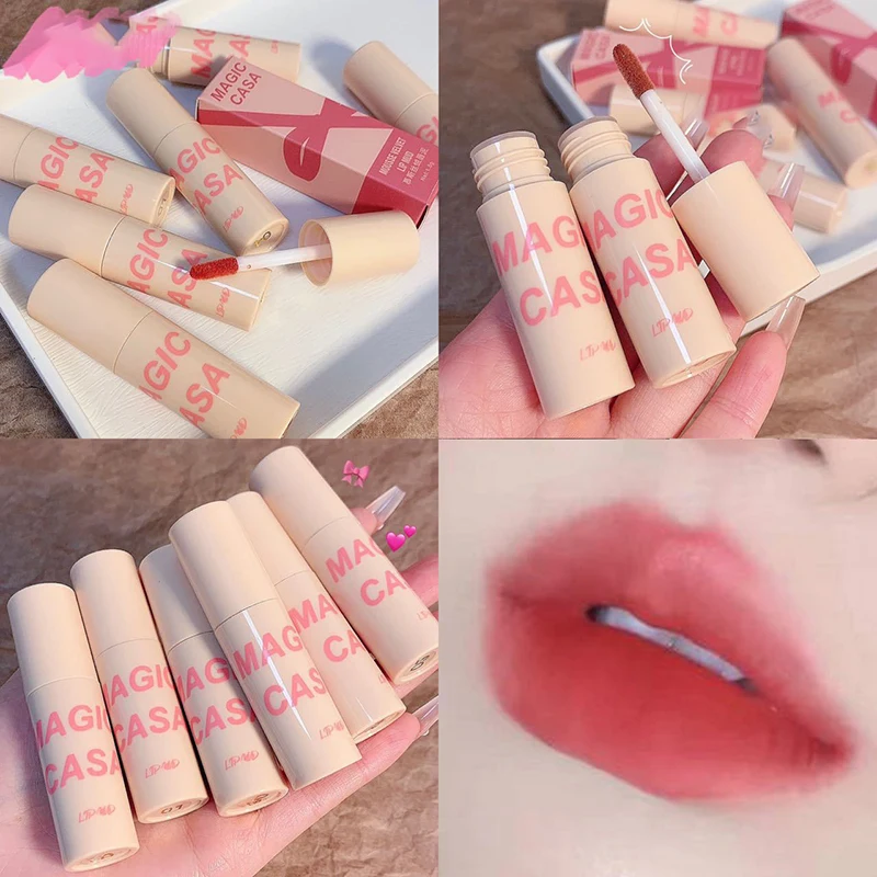 

Beauty Red Nonstick Cup Waterproof Lip Gloss Matte Lip Gloss Long Lasting Velvet Liquid Lipstick Women Makeup Lip Glaze Cosmetic