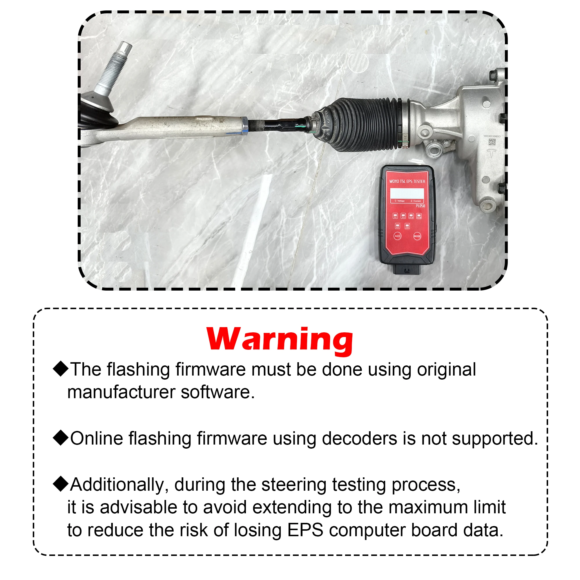 WOYO PL058 EPS Tester 12V en banco volante eléctrico para Tesla modelo Y/S/3/X Detector de Motor herramienta de diagnóstico de coche