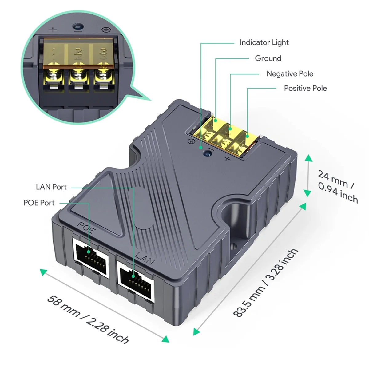 หัวฉีดสำหรับ starlink PoE 150W สายเคเบิลอะแดปเตอร์จานกับ RJ45รถ DC Step Up Converter 12V ถึง48V สำหรับ starlink V2กลางแจ้ง