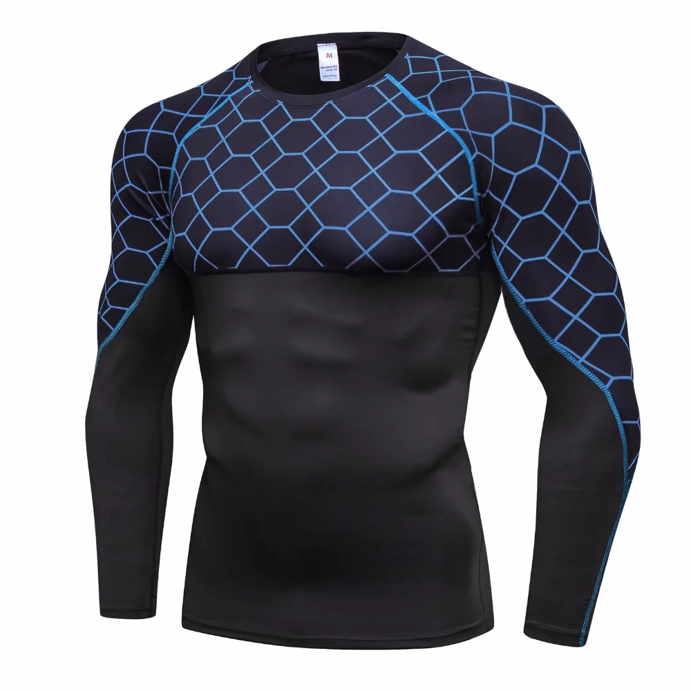 

Men Running Long Sleeve Shirt Compression Tops Breathable Jacket High Elastic Jerseys Fitness Marathon T-shirt ropa deportiva