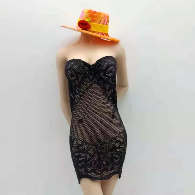 1/6 Scale Sexy Lace Net skirt Perspective Dress Clothes Model for 12in Tbleague JIAOUL Doll Action Figure Toy