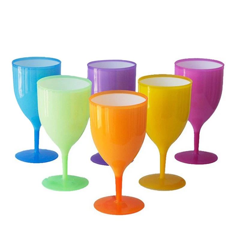 6 pz/set di bicchieri da vino in plastica a doppio strato Cocktail Champagne calice Picnic