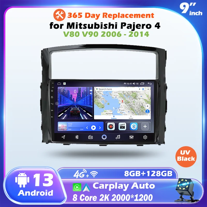 Car Multimedia Player Car Radio for Mitsubishi Pajero 4 V80 V90 2006 - 2014 Android Video Audio Carplay Stereo Car Electronic