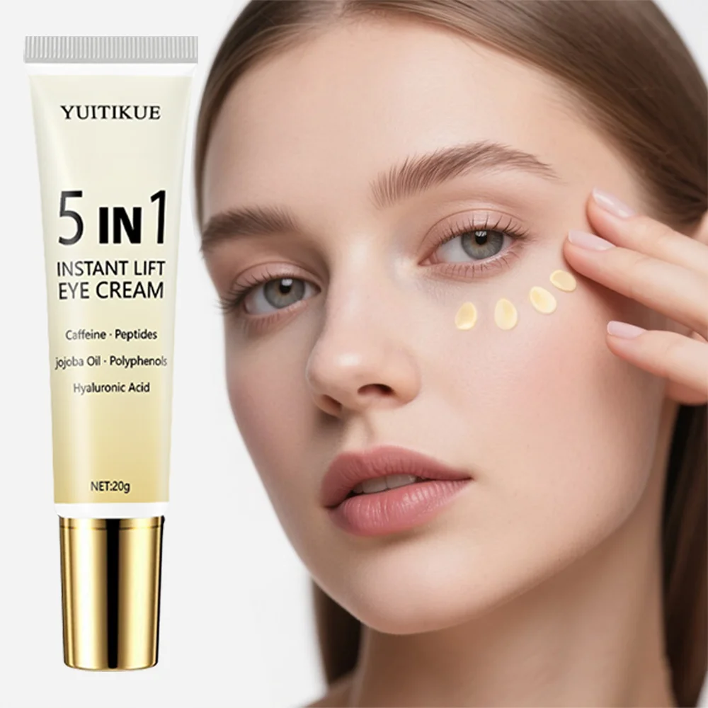 كريم العين YUITIKUE 5 في 1 للرفع الفوري - أكياس عين ناعمة لمدة دقيقة، ثابتة ومرطبة، غير دهنية سريعة الامتصاص مع ببتيدات الكافيين #2