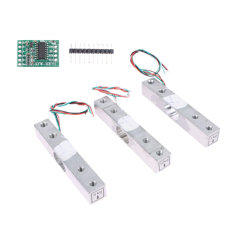 1/2PCS New Aluminum Alloy Weighing Pressure Sensor 1KG 5KG 10KG 20KG HX711 AD Module Weight Sensor Electronic Scale Load Cell