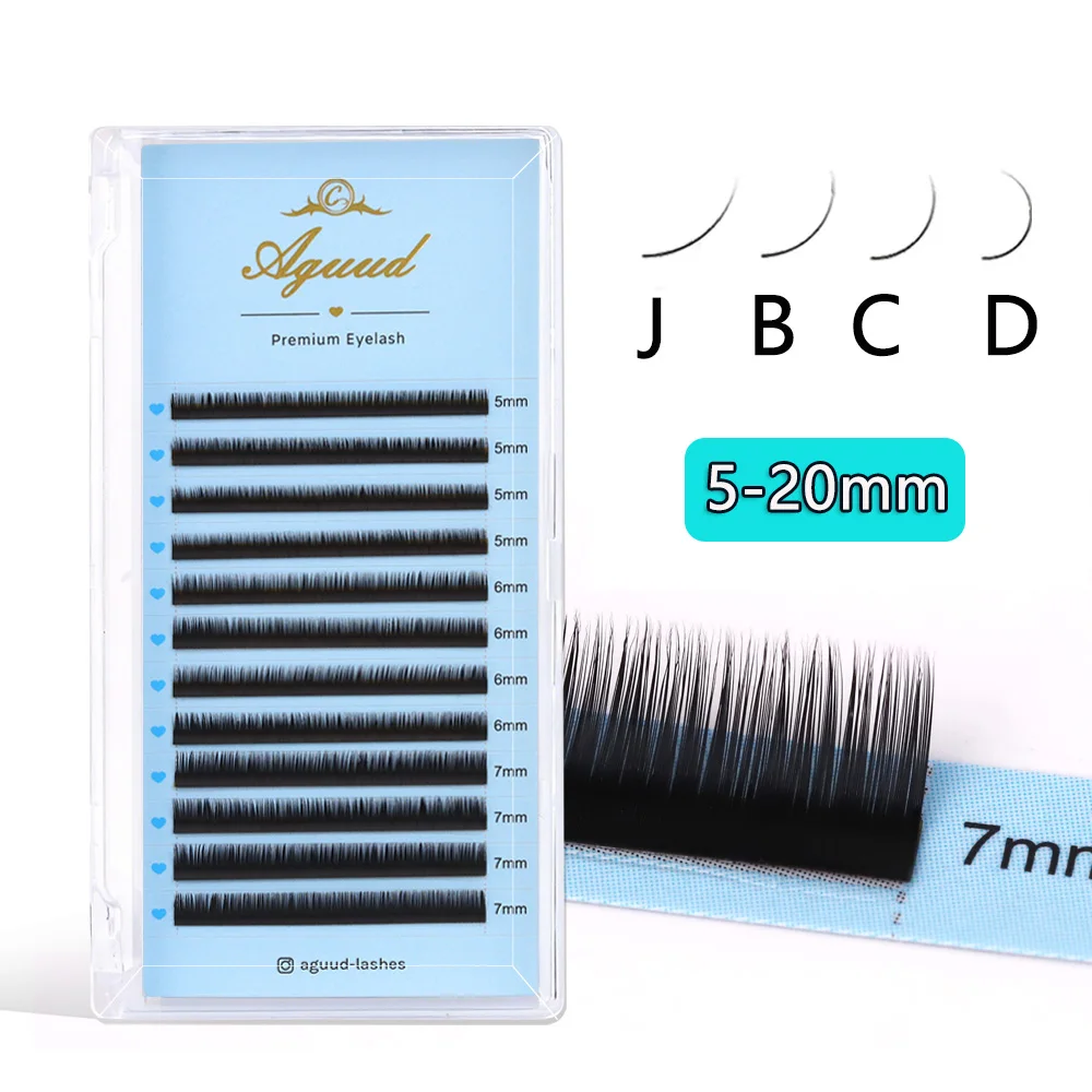 AGUUD J B Curl Lower Lashes 0.03/0.05/0.07/0.10/0.15/0.20 Mix5-7mm Cashmere Volume/Classic Eyelash Extension Under Bottom Lashes