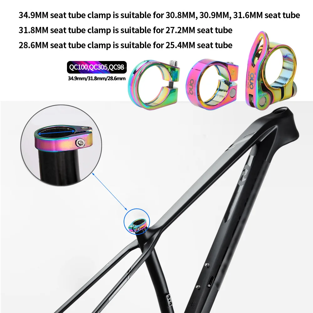 Bicycle Seat Tube Clamp Quick Release Accessories Mountain Bike Seat Tube Clamp 28.6mm Fits 25.4mm Seat Tube