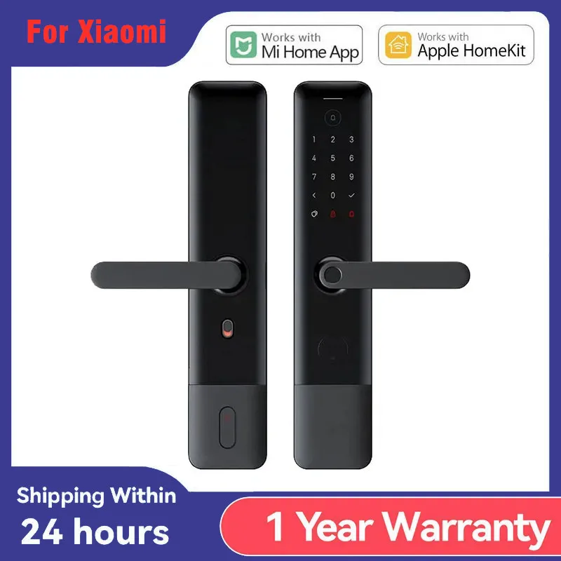 For Xiaomi Smart Door Lock E Fingerprint Bluetooth Homekit Unlock Anti-plug Safety Lock Body Work with Mi Home Apple Homekit APP