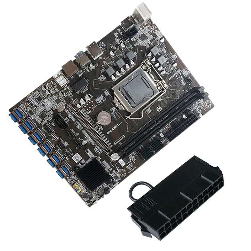 

B250C BTC Mining Motherboard 12 USB3.0 To PCI-E 16X Graphics Slot LGA 1151 DDR4 DIMM SATA3.0 With 24PIN Power Starter