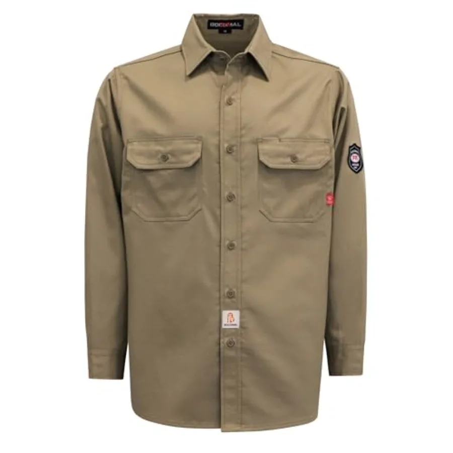 

BOCOMAL FR Shirts 6.25oz Lightweight Welding Shirts Flame Resistant Men's Fire Retardant Shirt
