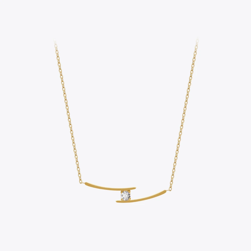 ENFASHION Para Mujer Bridge Type Ziron Pendant Necklace For Women Jewelry Collarbone Necklaces 18K Plated Gold Fashion Gift 3401