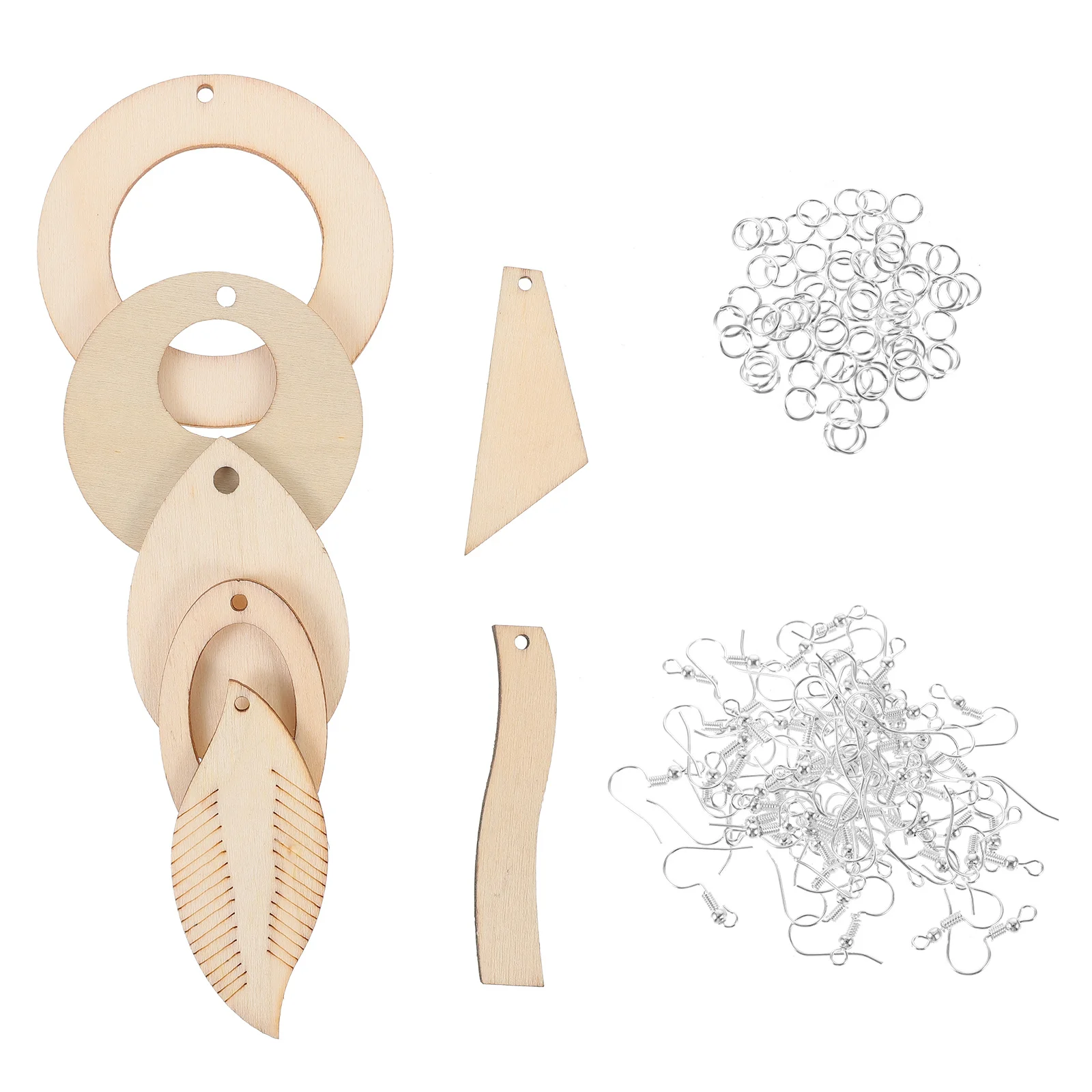 

1Set DIY Wooden Earring Blanks Unfinished Cutouts Making Kit Creative Accessories Natural Durable Lightweight Customizable