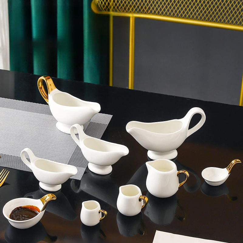 Phnom Penh western-style tableware juice bucket sauce spoon ceramic milk spoon concentrated milk pot milk pot French coffee cup
