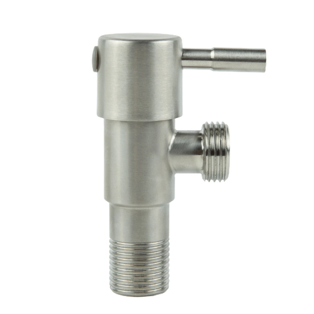 304 Stainless Steel Faucet Triangle Valve Replacement 1/2 Inch Thread Angle Filling Valves Parts Angle Triangle Valves For Basin