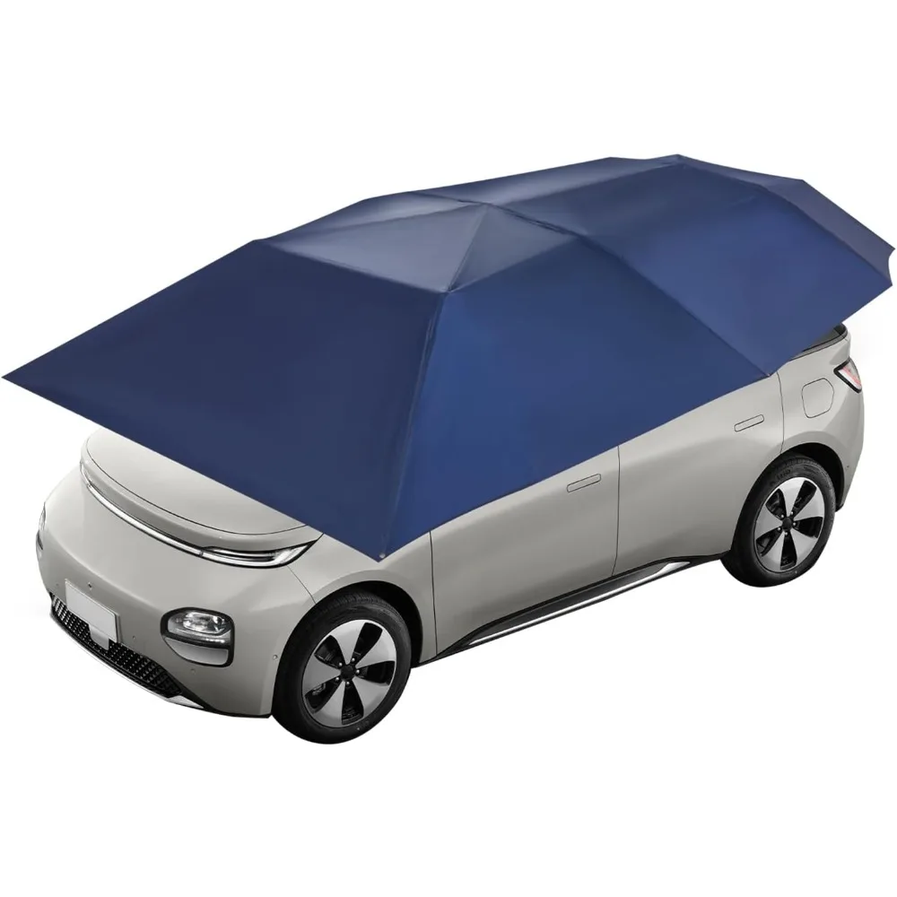 

Car Tent, Foldable Car Sun Shade Umbrella Cover Tent with Adjustable Rope, 181Inch Car Awning Cover with Anti-Theft Ropes&NBR Su