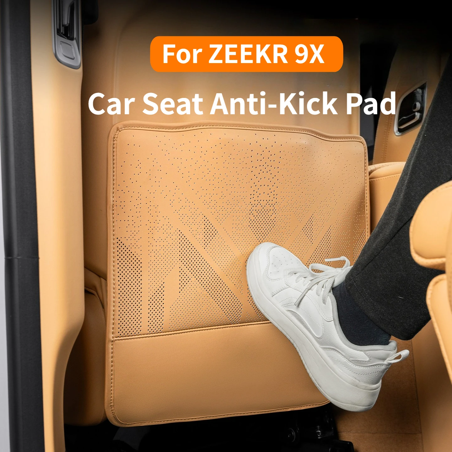 

For ZEEKR 9X PU Leather Car Anti Kick Mat Rear Seat Protective Pad Seat Back Kick Protector Interior Modification Accessories