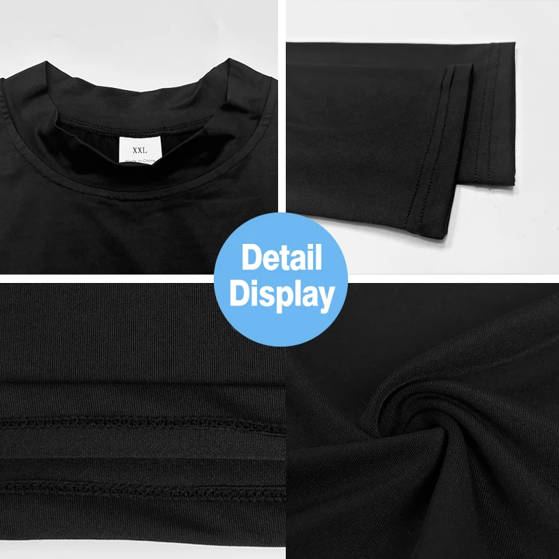 Men's Running Turtleneck Quick-Drying Long-Sleeved T-shirts Spring Aurumn Compression Shirt Sports Fitness Tight Tops Tees