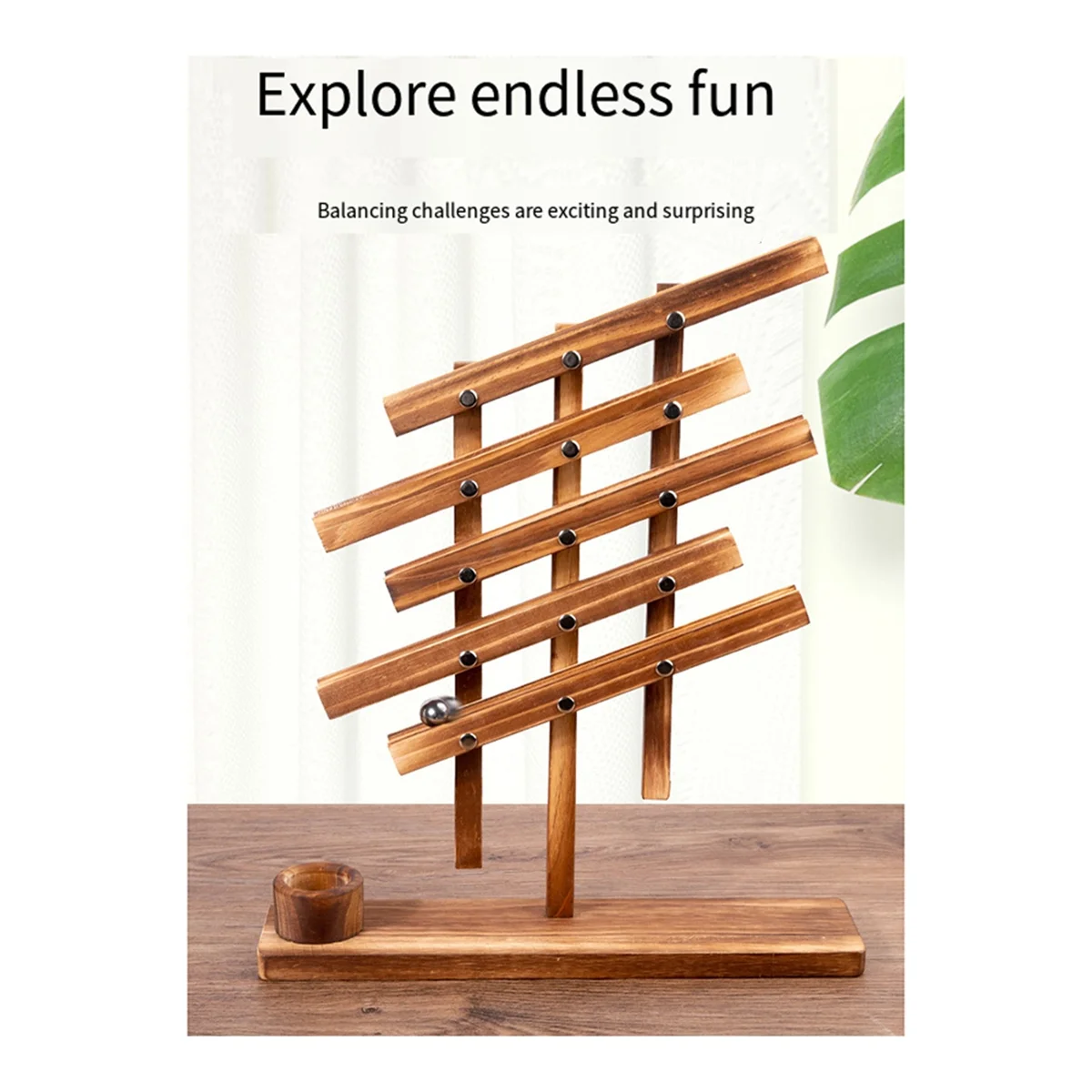 Wood Balancing Strategy Puzzle Marbles Family Board Game Learning Educational Toy, for Kids Ball and Ball Balancing Game