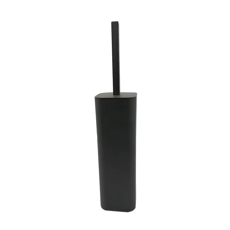 

Matte Black Square Stainless Steel Toilet Brush And Holder Stand Set For Bathroom Modern Style