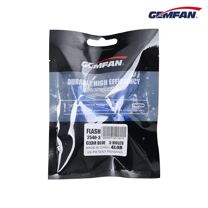 8 أزواج (8CW + 8CCW) Gemfan Flash 2540 2.5 بوصة 3 شفرات المروحة 3 فتحات 1.5 ملم (لون عشوائي) لطائرات بدون طيار RC FPV 2.5 بوصة
