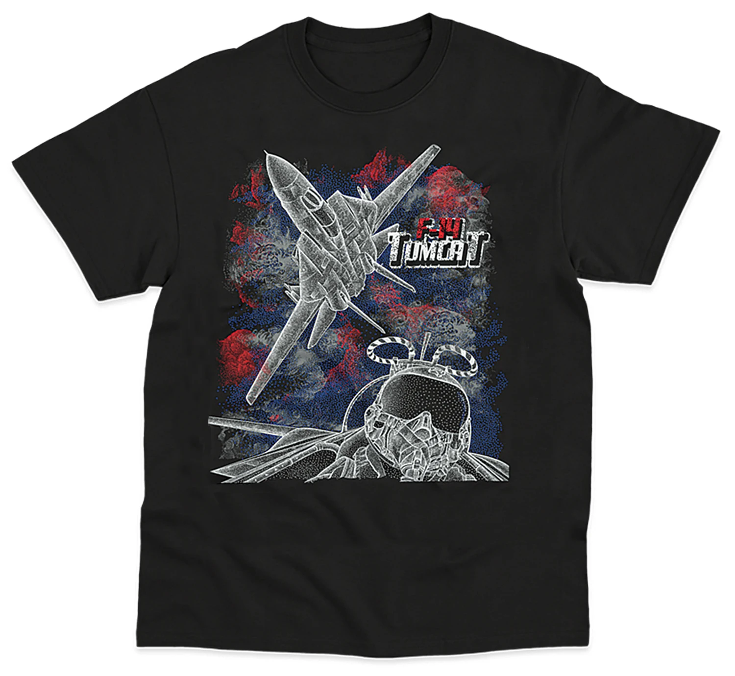 Creative Design USAF F-14 Tomcat Fighter Pilot Sketching Printed T-Shirt. Summer Cotton Short Sleeve O-Neck Mens T Shirt New