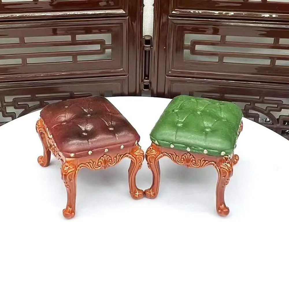 Vintage Style Dollhouse Chairs Mini Retro Simulated Miniatures Furniture European Luxury Doll Dining Chair Scene Model