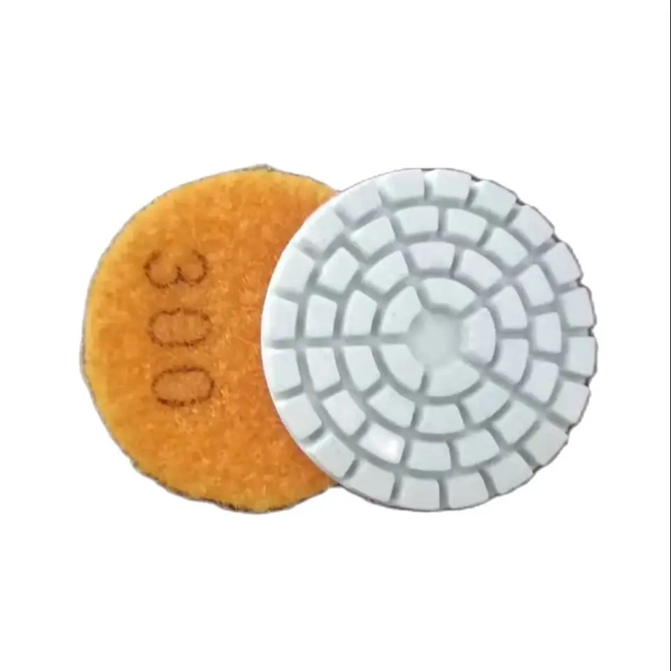 

7 Pieces 2 inch 50mm Flexible Wet Polishing Pad White Bond Stone Sanding Disc Polishing Disc for Marble Granite Floor