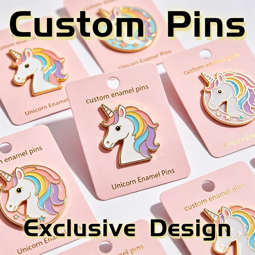 Custom Enamel Pins Rainbow Unicorn Lapel Pin Kawaii Cartoon Horse Backpack Jacket Decor Gift For Girls Kids Party Souvenir