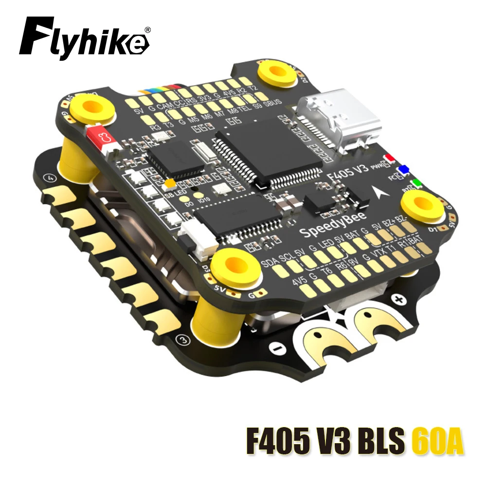 

Контроллер полета SpeedyBee F405 V3 30x30 FC и 4 в 1 60A ESC Stack