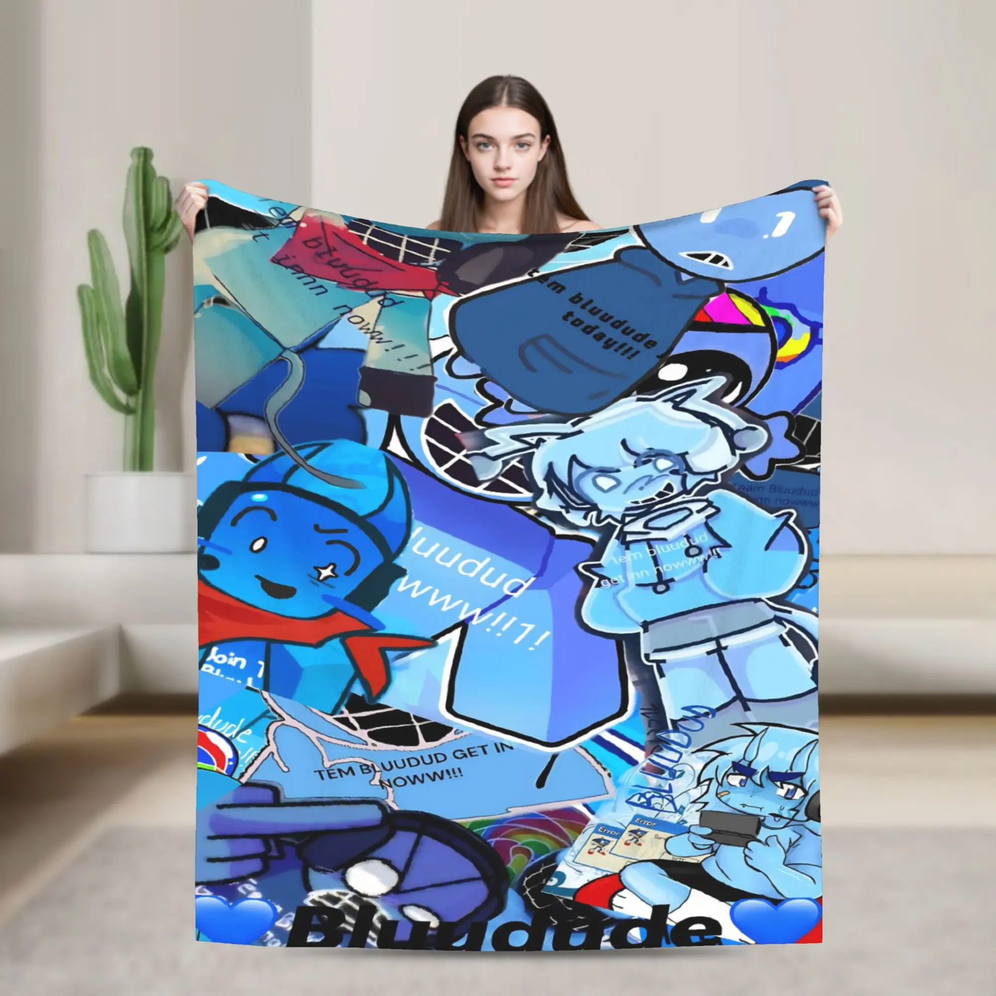 Bluudude Gubby Spawn Point Blanket Forsaken Game Picnic Flannel Bedding Throws For Bedroom Warm Soft Bedspread Birthday Present