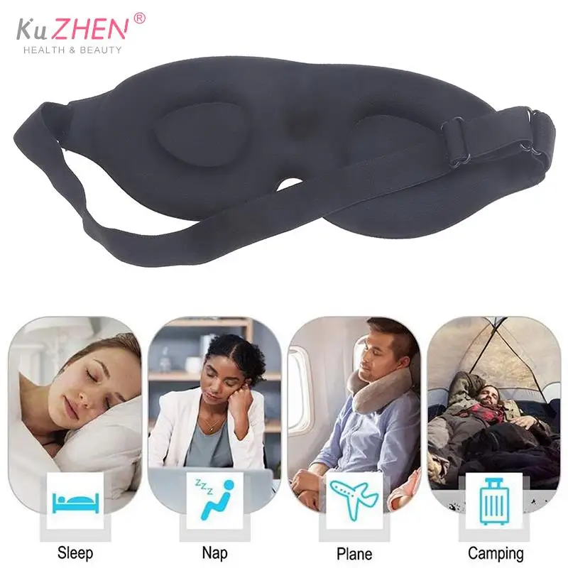 3D Memory Foam Silk Sleep Mask Soft Eye Patches Comfort Three Dimensiona Design Face Sleeping Mask Eyeshade Breathable Women Men