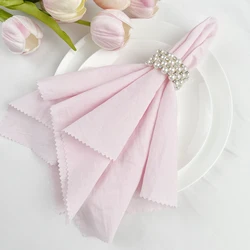 6PCS 36X36CM Pink Napkins 100% Cotton Cloth Napkins Dinner Table Serviettes Soft Washable Reusable Weddings Parties Restaurant