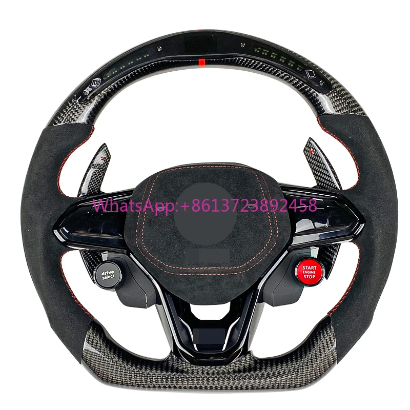 

Genuine Carbon Fiber Steering Wheel for VW Gol-f Mk7 Gt-i Golf R GTS GTD LED Car Steering Wheel