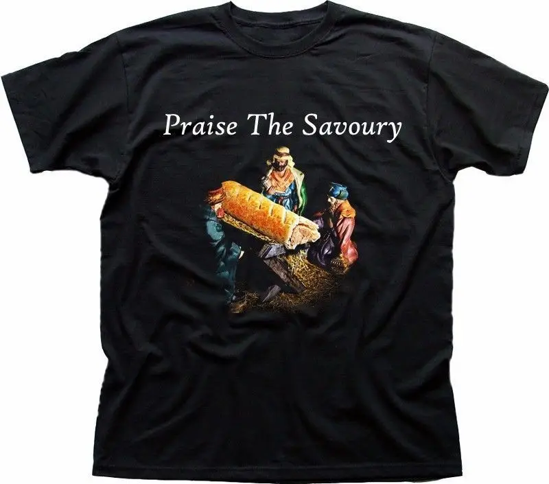 

Praise the Savoury funny sausage in manger Greggs Christmas gift t-shirt 9213Anime Pattern Summer Cartoon Printing Short