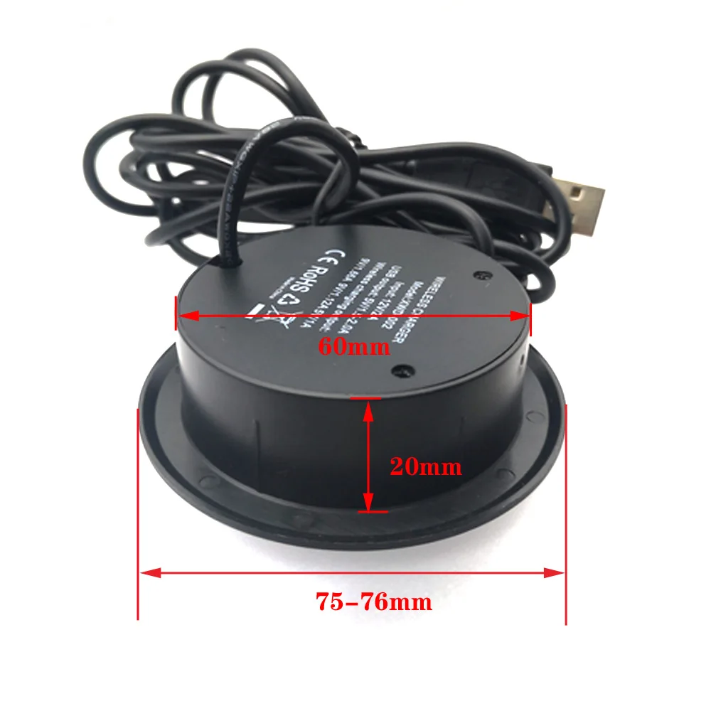 5V2A USB+Type-c Fast charging  connector Built in Desktop Device Fast Wirelessr 60mm Circular Embedded charge connector Adapter