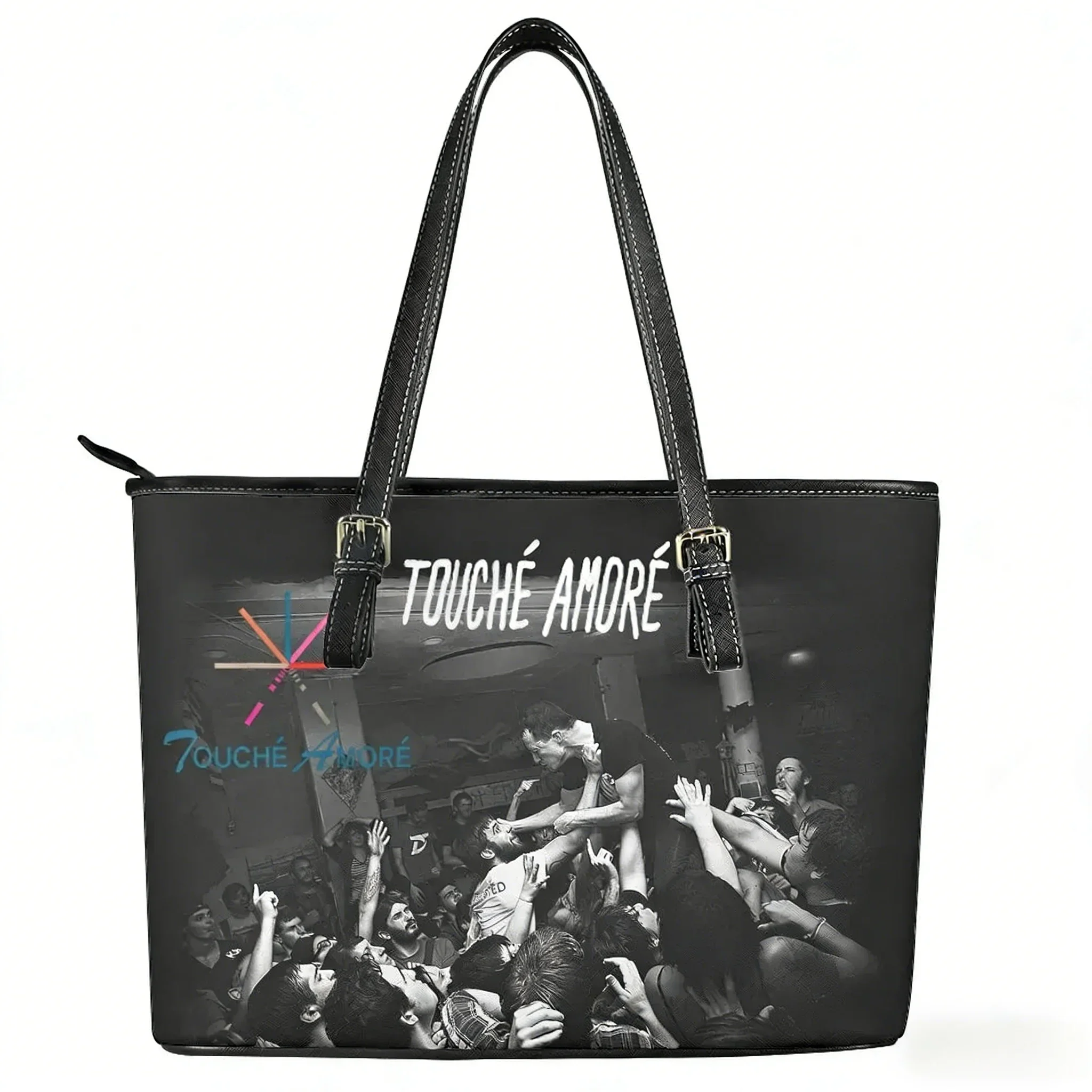 

Touche Amore Rock Band Custom Handbag Womens Mens Personalized Tote Bag Shoulder Bag Business Leather Purse Travel Bag Gift