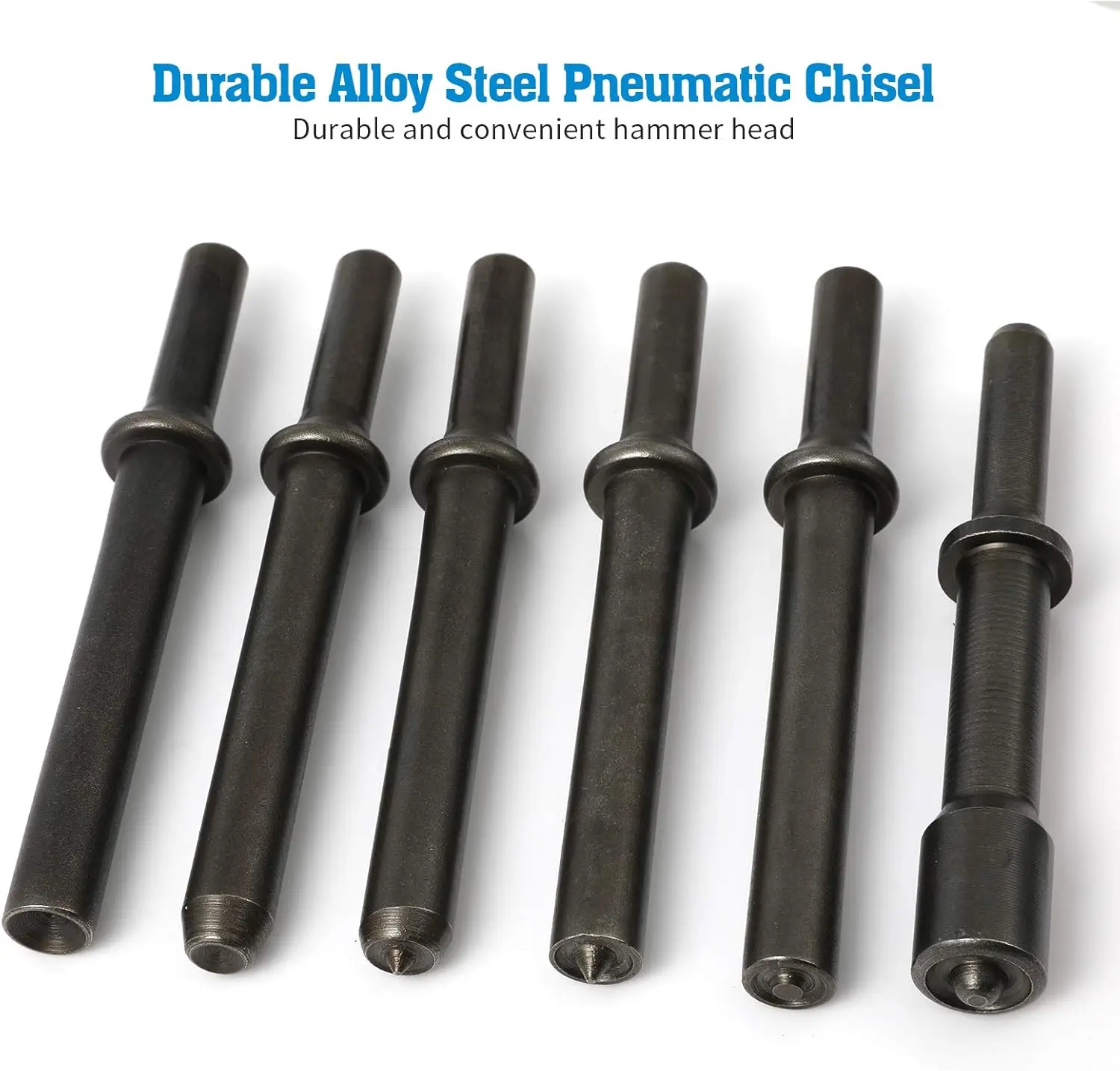 7 Pcs Great Heavy Duty Smoothing Pneumatic Air Rivet Hammer Tools Kit