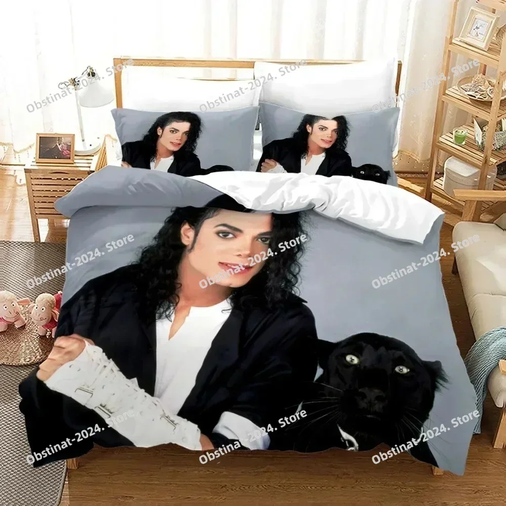 2025 Michael Jackson Bedding Set Printed single Comforter Quilt Bed Cover Duvet Cover Pillow Case 3 Pieces Sets Kids Adult Size