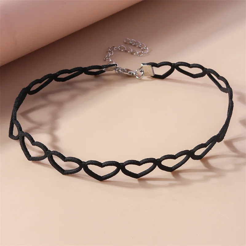 Aihua Gothic Kurze Spitzen-Choker-Halskette für Frauen und Mädchen, Schwarz, Modische Romantische Halskette, Geschenk für Partys, Großhandel Halskette – Detail 22