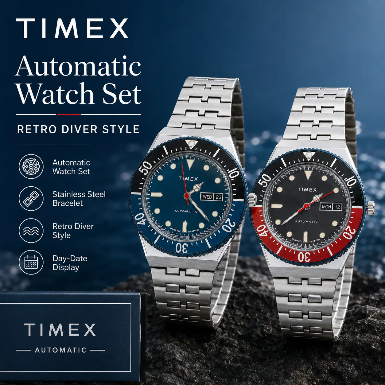 vintage-timex-automatic-diver-watch-for-men-red-blue-rotating-bezel-stainless-steel-luminous-mechanical-wristwatch
