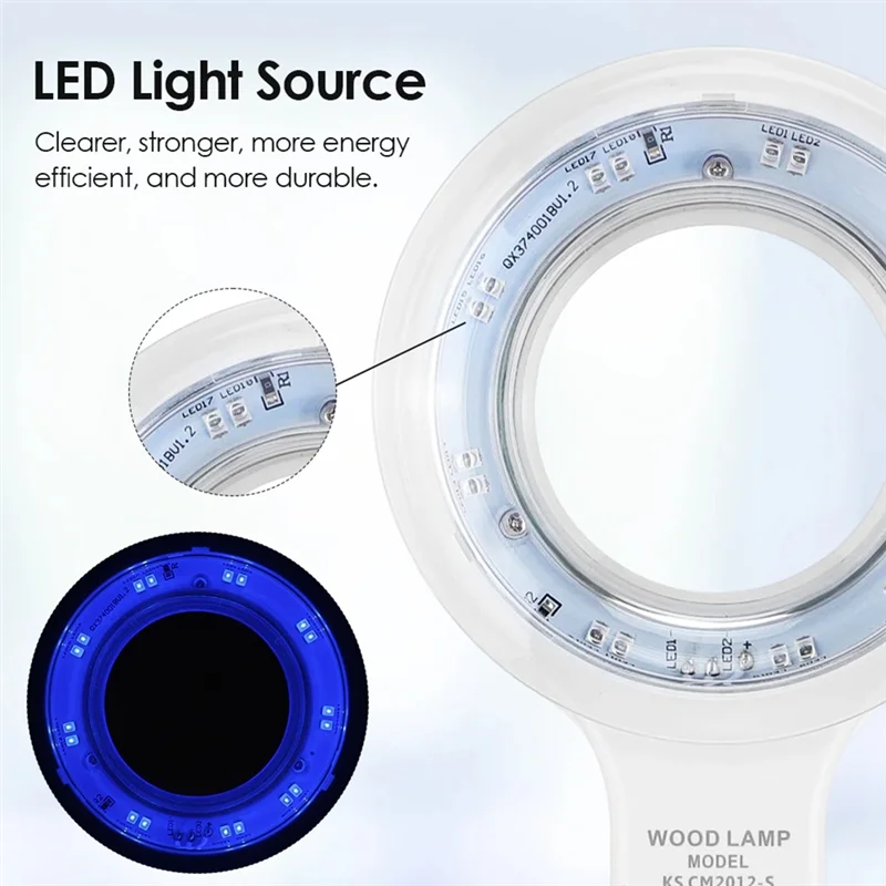 Woods Lamp Skin Analyzer for Skin UV Magnifying for Beauty Facial Testing Wood Lamp Light Skin Analysis Detection