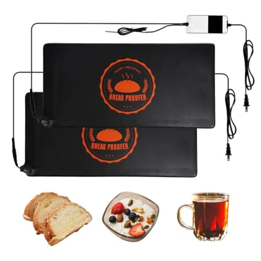 

Bread Proofing Mat 2 Pack, Sourdough Warming Mat, Sourdough Starter Warmer with Thermostat Temperature Control, Dough Proofer H