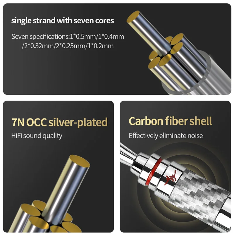 1Pair 8AG HIFI Speaker Cable 7N OCC Silver Plated 16 Strands Audio Cable For AMP Speaker Mixer Y Plug Banana Plug Speaker Cable