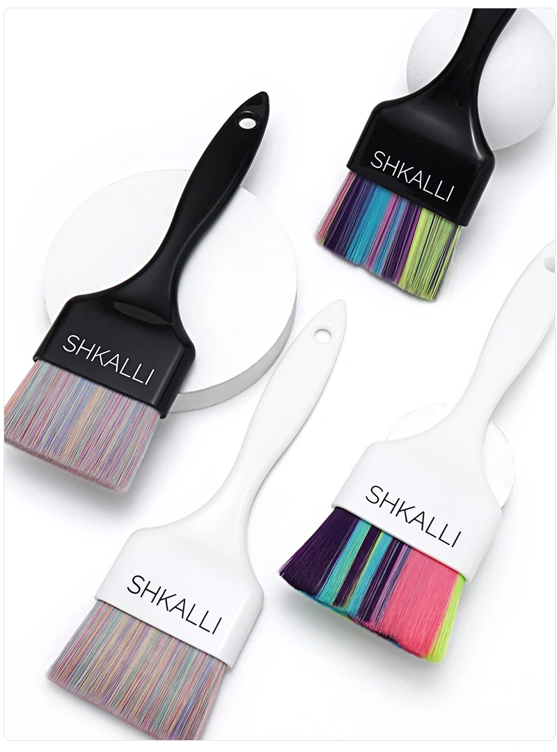 SHKALLI Balayage Pinselset Farbenfrohe Weiche Bürsten Färbeschüssel Werkzeugset zum Aufhellen der Haare – Detail 2