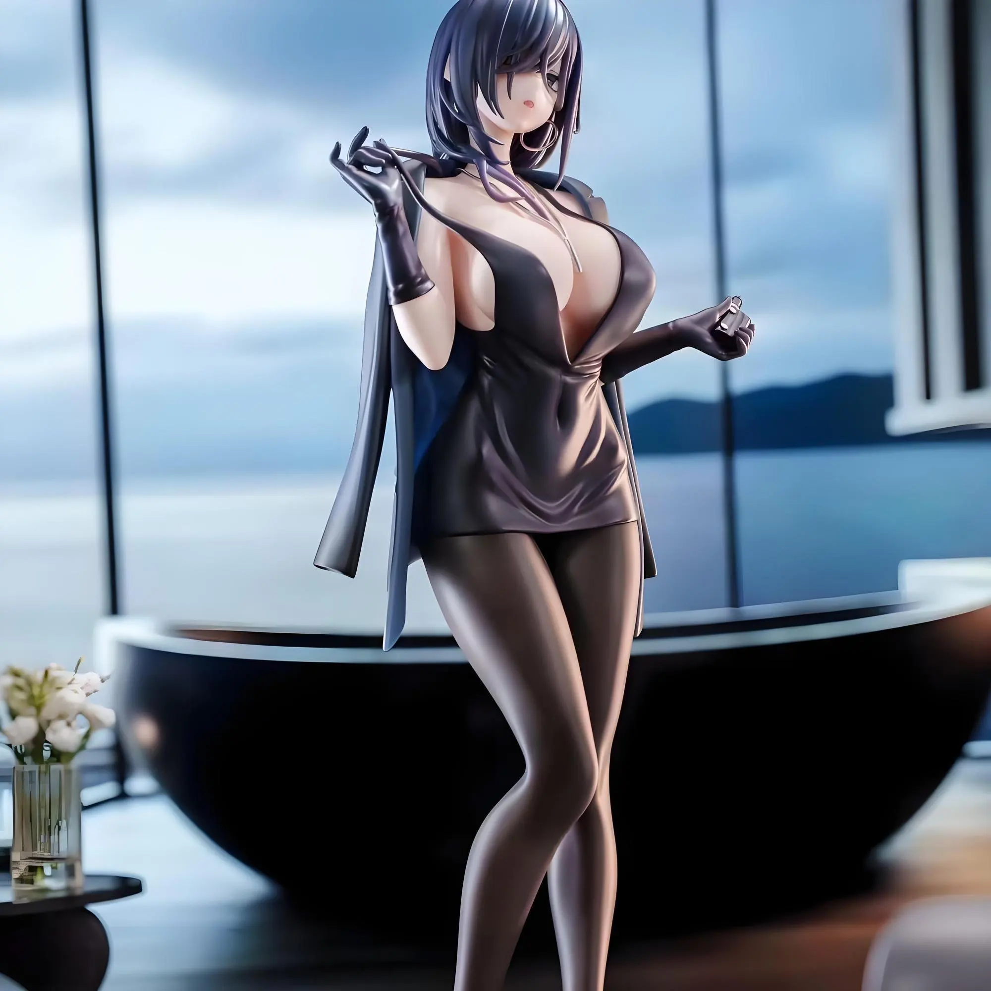 جديد Hanabee Yokoyama Ishimi فستان أسود 1/6 Gk مقياس بولي كلوريد الفينيل سطح المكتب زخرفة تحصيل دمية مثير أنيمي نموذج اللوحة اللعب الهدايا #3