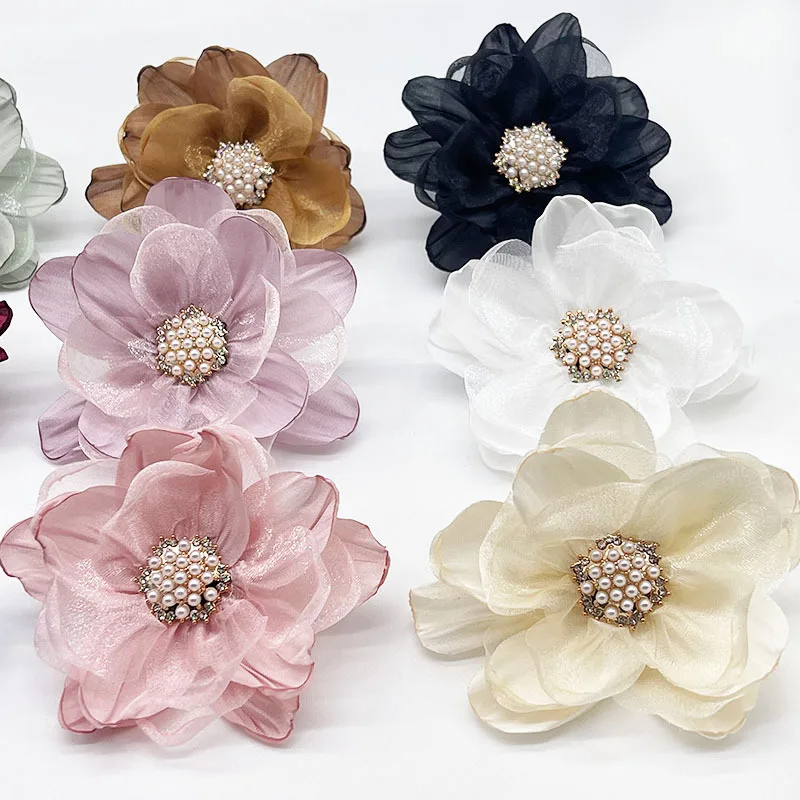 

Organza Flower Appliques Multi Layer 3D Fabric Flowers DIY Craft Accessories for Jewelry Making Decoration Sewing Supplies