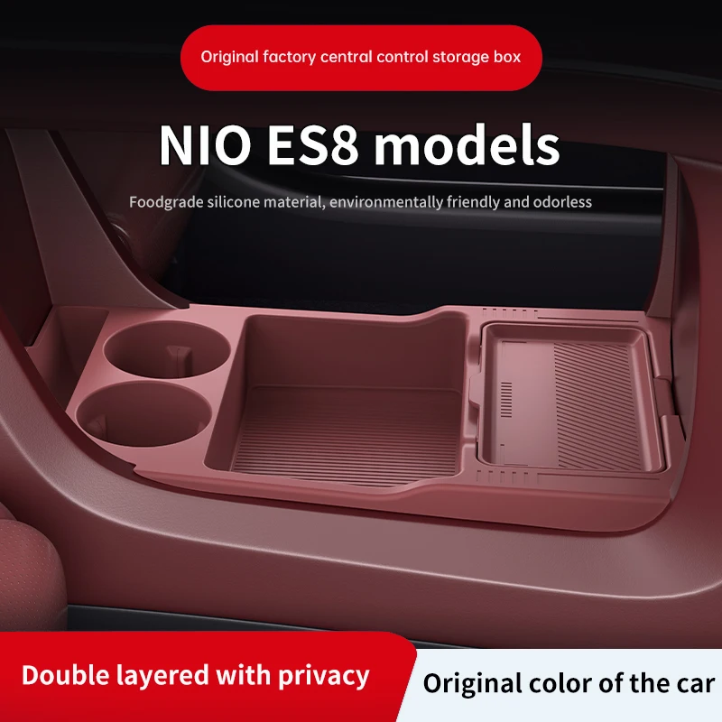 

2026 For Nio EL8 Silicone Center Console Below Storage Box Nio ES8 Central Control Organizer Mat Car Interior Accessories