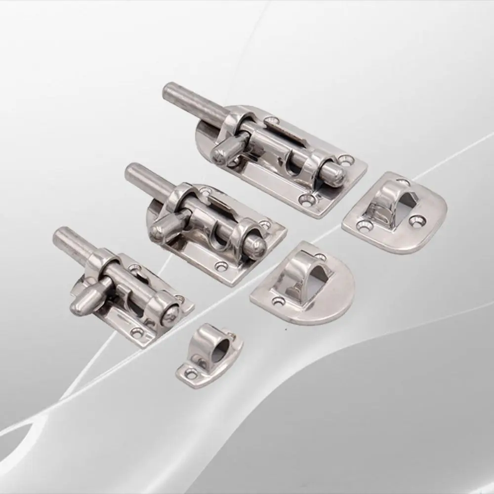 Kunci Gerbang Kapal Laut dari Baja Anti Karat, Perlengkapan Tebal, Pengikat Palka Kapal Laut, Pengunci Barel Geser Perak yang Tahan Lama, Kunci Pengaman RV